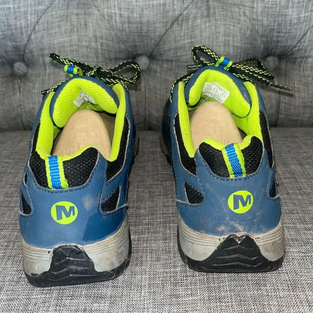 Merrell ML-B Moab Low Waterproof Shoes Youth SZ 5.5 Blue Running Walking